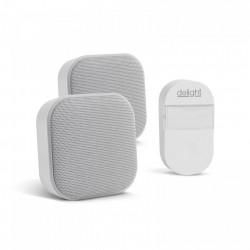 Sonerie wireless 2 in 1 si lumina de noapte - Kinetic - cu receptor dublu - alb - Img 1