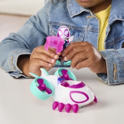 SPIDEY SI PRIETENII LUI UIMITORI MARVEL SET FIGURINA GHOST SPIDER SI VEHICUL COPTER 7.6CM - Img 8