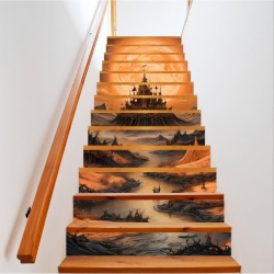 Sticker decorativ pentru scari interioare, print autoadeziv de inalta rezolutie, dimensine 200 x 124 cm, cod: AVX-STAIRS-01 - Img 1