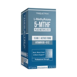 Triquetra L-methylfolate 5-mthf, Forma Bioactiva A Acidului Folic Pentru Sustinerea Functiei Cognitive, A Energiei Celulare Si A Sistemului Nervos, 60 Cps