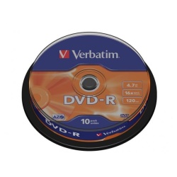 Verbatim DVD-R 16X 10PK SPIND MATT SIV