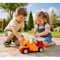 AUTOSPECIALA POMPIERI CU SCARA ROSU PORTOCALIU 46CM - Img 3