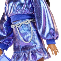 BARBIE DELUXE STYLE PAPUSA BARBIE ROCHIE ALBASTRU METALIZAT - Img 5