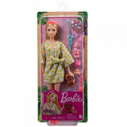 BARBIE, Set de Joaca cu Accesorii, Papusa Barbie, O zi la Spa