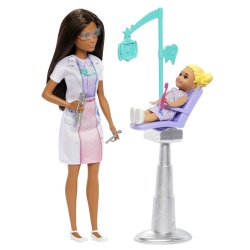 BARBIE SET DE JOACA PAPUSA BARBIE BRUNETA FACE CARIERA STOMATOLOG - Img 7