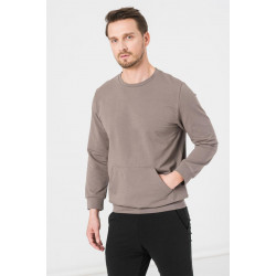 Bluza coton casual barbati taupe-s - Img 5