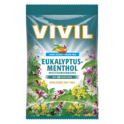Bomboane Vivil Eucalipt si Mentol fara zahar 60g