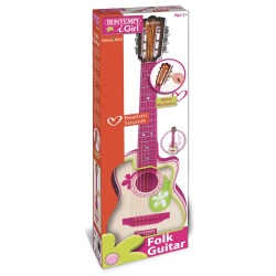 BONTEMPI CHITARA DE LEMN CU 6 CORZI ROZ - Img 1