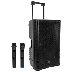 BOXA PORTABILA 15''/38CM 300W RMS TWS CU BT/USB + 2 MIC WIRELESS - Img 2
