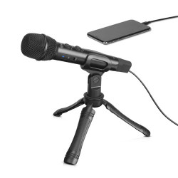 Boya BY-HM2 Microfon Condensator cu Trepied, Iesire Casti USB Type-C, USB-A și Lightning - Img 3