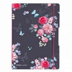 CAIET MY.BOOK FLEX A4 2X40F 80GR VELIN, COPERTA PP, LADYLIKE FLOWERS