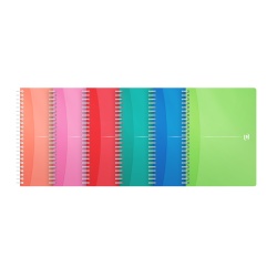CAIET ORGANIZATOR OXFORD OFFICE MY COLOURS, A5 90F, HARTIE OPTIK 90G/MP, SPIRA DUBLA, SCRIBZEE, COPERTA PP, ECOLABEL, MARGINI DUBLE SI ANTET, DICTANDO, DIVERSE CULORI
