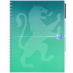 CAIET ORGANIZATOR OXFORD PROJECT BOOK, A4 80F, HARTIE OPTIK 90G/MP, SPIRA DUBLA, SCRIBZEE, COPERTA PP, PEFC, 4 SEPARATOARE COLORATE REPOZITIONABILE, MICROPERFORATII, PATRATELE, GRADIENT CLASSIC DIVERSE CULORI