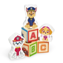 Camion cu remorca, 28 cuburi din lemn cu litere si 3 figurine Paw Patrol, Patrula Catelusilor - Img 2