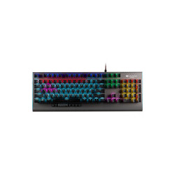 CANYON Interceptor GK-8, Wired multimedia gaming keyboard with lighting effect, 20pcs rainbow LED & 19pcs RGB light, Numbers 104keys, EN double injection layout, cable length 1.8M, 446*160*40mm, 0.98kg, color Dark grey