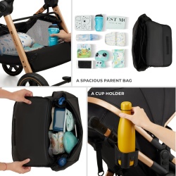 CARUCIOR KINDERKRAFT ESME, 3 IN 1, PURE BLACK - Img 7
