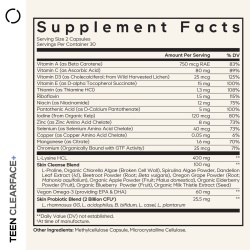 Codeage Teen Clearface Daily Multivitamin & Minerals, Complex De Multivitamine Pentru Adolescenti Pentru Ten Sanatos, 60 Cps - Img 4