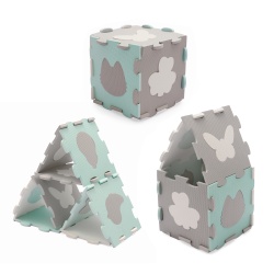 COVORAS DE JOACA KINDERKRAFT LUNO SHAPES, PUZZLE 3D, SPUMA, MINT - Img 5