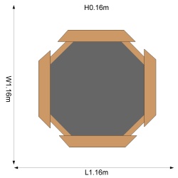 Cutie hexagonala din lemn pentru nisip Treasure Beach 104x104 cm, cu prelata - Img 3