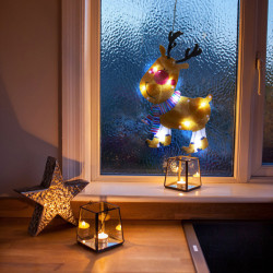 Decor fereastra LED PVC - ren - 28 x 17 cm - 3 x AAA - Img 1