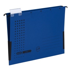 DOSAR SUSPENDAT CU BURDUF ELBA ULTIMATE A4, CARTON 240G/MP, BLUE ANGEL, CAPACITATE 330 FILE, PORTETICHETA, CULOARE ALBASTRU INCHIS