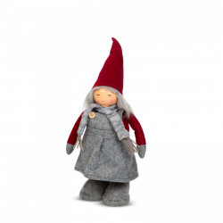Figurină spiriduș textilă de Crăciun - picior telescopic - 40 - 60 cm - Img 2