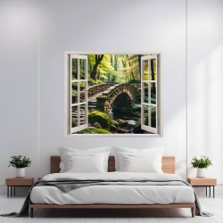 Folie imprimata color pentru decor perete locuinta, dimensiune 125 x 110cm, model: VIEW TO HAVEN 31 - Img 1