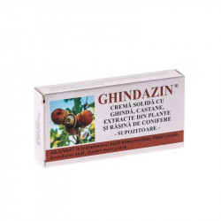 Ghindazin supozitoare cu extract ghinda si rasina conifere 10buc x 1.5gr elzin plant
