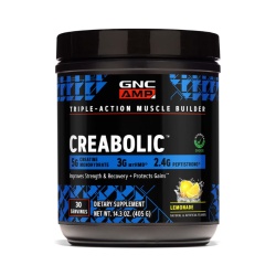 Gnc Amp Creabolic, Formula Premium De Creatina Monohidrata, Hmb, Peptistrong Pentru Forta Si Masa Musculara, Cu Aroma De Limonada, 405 G