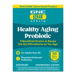 Gnc Gut Health Healthy Aging Probiotic For Adult Over 50, Probiotic Studiat Clinic, 55 Miliarde Ufc Culturi Vii, Pentru Digestie, Microbiom Si Longevitate, Destinat Adultilor Peste 50 De Ani, 30 Cps