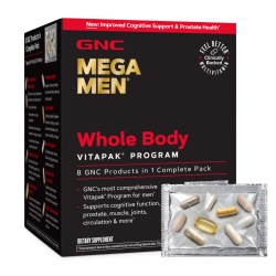 Gnc Mega Men Whole Body Vitapak Program, Complex De Multivitamine Pentru Barbati, Pentru Intregul Organism, 30 Pachetele