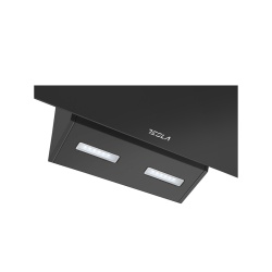 Hota decorativa Tesla DD600AB, 60cm, Sticla neagra1 motor DC 75W, 630m3/h, display LED - Img 3
