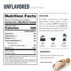 Isopure Zero Carb, Proteina Izolata Din Zer Fara Carbohidrati, Fara Aroma, 1360g - Img 6