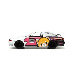 JADA AGGRETSUKO SET MASINUTA METALICA SI FIGURINA AGGRETSUKO SI TOYOTA TRUENO SCARA 1:24 - Img 4