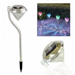 Lampa Solara estetica exterioara de gradina RGB LED tip "lampadar" - Img 4
