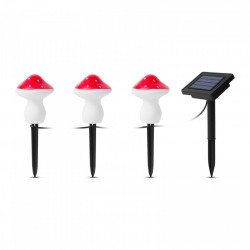 Lampa solara LED - 3 ciuperci - alb cald - Img 2