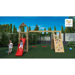 Loc de joaca din lemn Fungoo FLEPPI cu 2 leagane si catarator 04630PK - Img 2