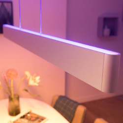Lustra LED RGBW integrat Philips Ensis HUE, Bluetooth/Wireless, 2 x 39W, 6000 lm, lumina alba/color, Aluminiu, Alb - Img 2