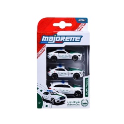 MAJORETTE SET 3 MASINUTE DE POLITIE DUBAI METALICE MERCEDES AMG 7.5CM