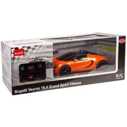 MASINA CU TELECOMANDA BUGATTI GRAND SPORT VITESSE PORTOCALIE CU SCARA 1 LA 18 - Img 1