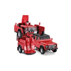 MASINUTA METALICA CONVERTIBILA LAND ROVER DEFENDER ROSU CU SCARA 1 LA 32 - Img 2