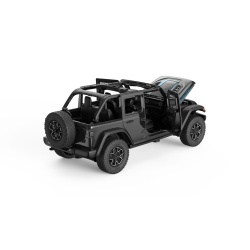 MASINUTA METALICA JEEP WRANGLER RUBICON 4XE NEGRU CU SCARA 1 LA 32 - Img 3