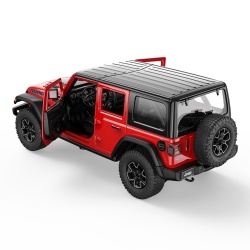 MASINUTA METALICA JEEP WRANGLER RUBICON 4XE ROSU SCARA 1 LA 24 - Img 6