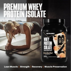 Nutrabio Whey Protein Isolate Cinnamon Sugar Donut, Izolat De Proteina Din Zer Cu Aroma De Gogosi Cu Scortisoara Si Zahar, 907g - Img 2