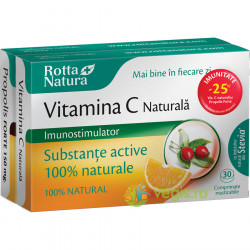 PACHET VITAMINA C naturala 30cpr + PROPOLIS FORTE 150mg 30cpr ROTTA NATURA