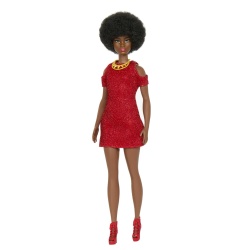 PAPUSA BARBIE FASHIONISTA MULATRA CU PAR AFRO - Img 2