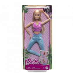 PAPUSA BARBIE MADE TO MOVE BLONDA CU TOP MOV - Img 1