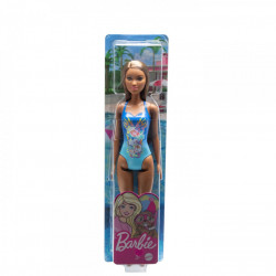 Papusa barbie satena cu costum de baie albastru - Img 1