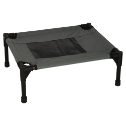 Pat de tip Cusca pentru caini si pisici cu acoperis detasabil, cadru metalic negru si panza gri, dimensiune 60 x 54 x 44 cm - Img 9