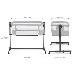 PATUT CO-SLEEPER KINDERKRAFT NESTE UP 2, GRI DESCHIS - Img 7